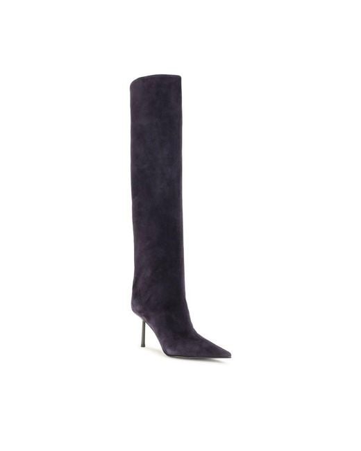 Le Silla Blue Calf Leather Bos Taurus Over The Knee Shoe