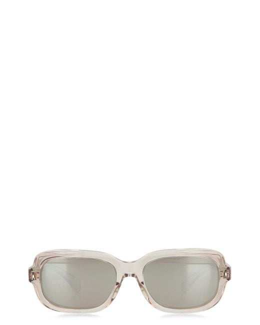 Moncler White Suntrap Rectangular Frame Sunglasses Acetate for men