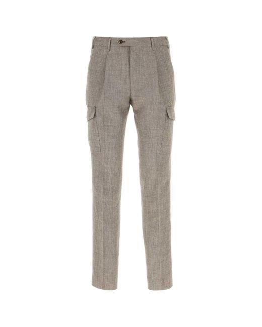 PT01 Gray Two-Tone Wool Blend Pant for men