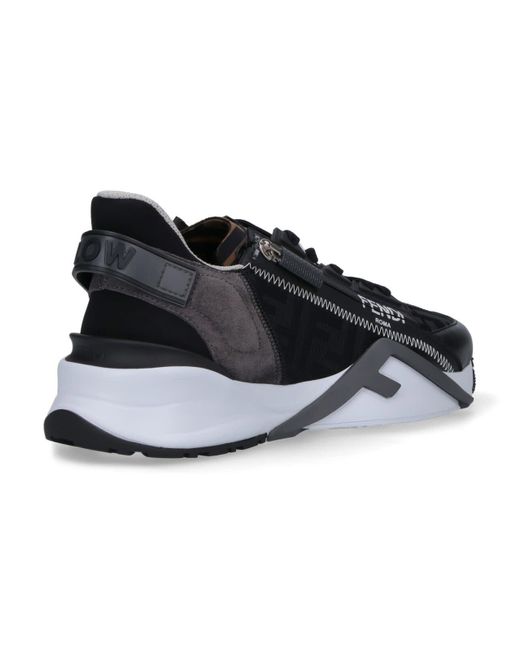 Fendi Black "Flow" Low-Top Sneakers for men