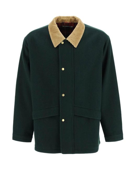 Drole de Monsieur La Veste Heritage Virgin Wool Blend Jacket in Green for  Men | Lyst