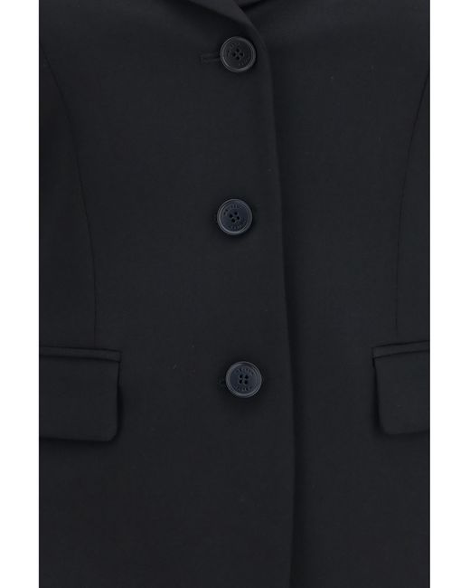 McQueen Blue Jacket Off-Shoulder Merino Wool