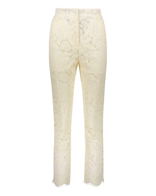 Dolce & Gabbana Natural Lace Trousers