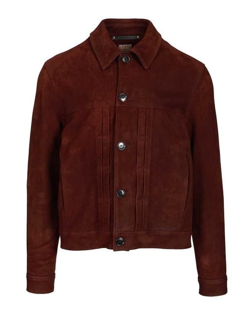 Paul Smith Red Pleated Trucker Jacket for men