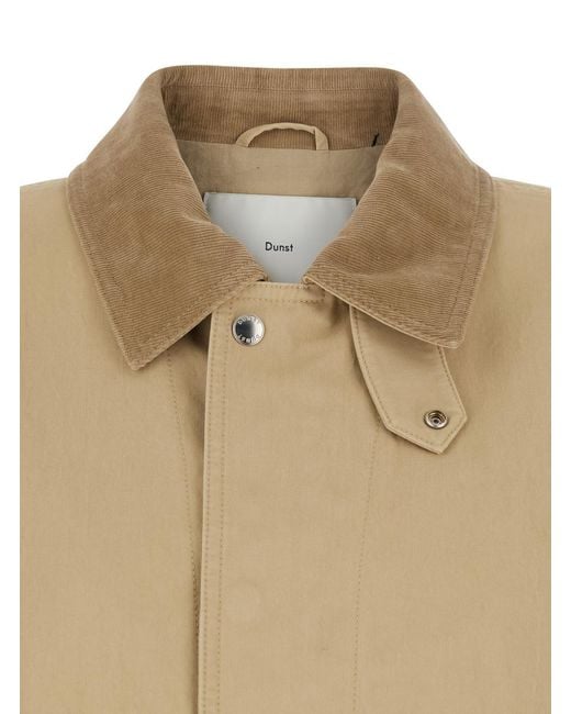 DUNST Natural Cotton Ribbed Collar Jacket For Nylon Outerwear