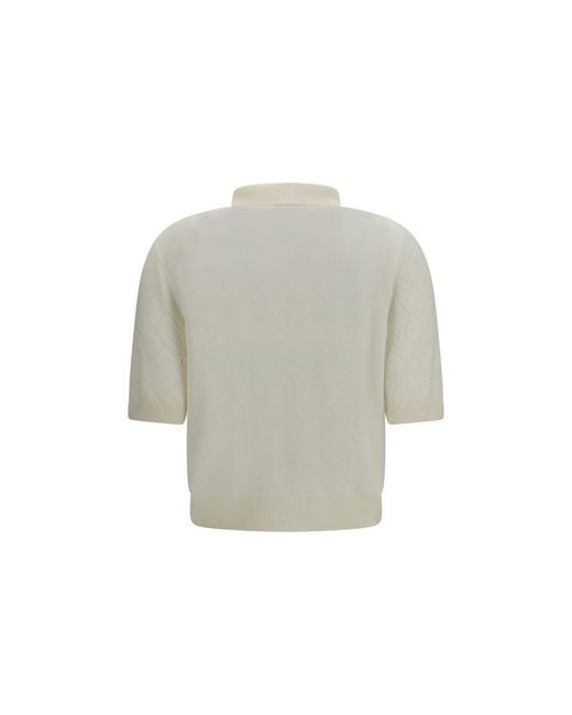 Balmain Gray White Wool Oves Aries Polo Shirt