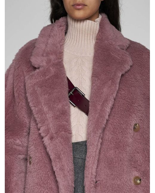 Max Mara Pink Zitto Alpaca-blend Teddy Coat