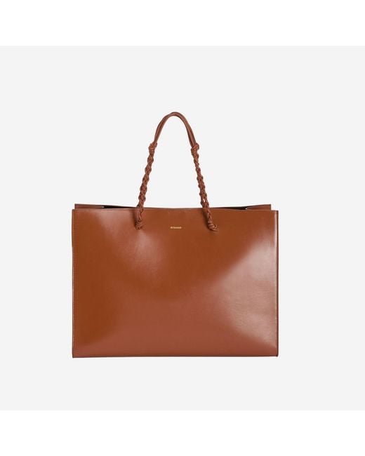 Jil Sander Brown Leather Tote Bag Shoulder