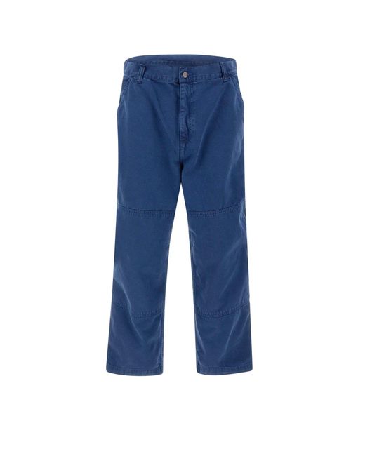 Carhartt Blue Garrison Cotton Trousers for men