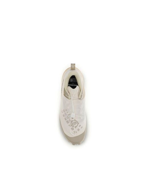 MM6 by Maison Margiela White Polyester Athletic Sneakers for men