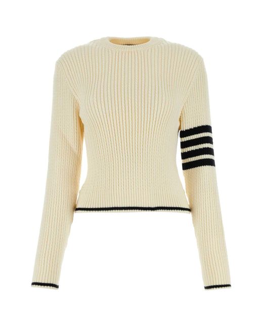 Thom Browne Natural Ivory Wool Sweater