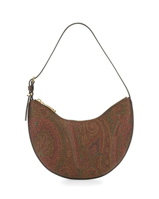 Etro Brown Essential Small Hobo Bag Cotton Shoulder