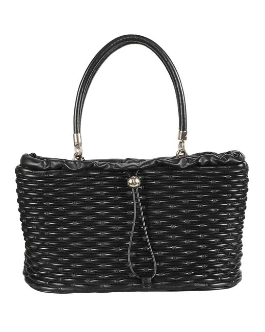 Furla Weave Drawstring Tote in Black Lyst