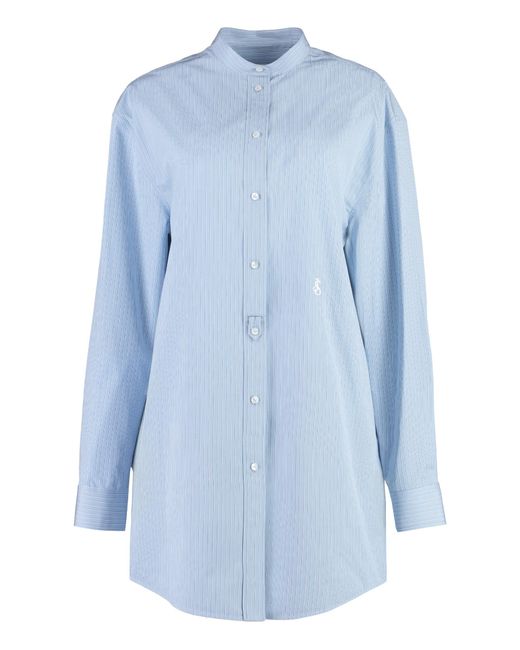 Jil Sander Blue Cotton Poplin Shirt