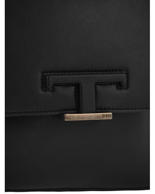 Tod's Black T Timeless Mini Leather Shoulder Strap