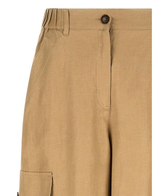 Weekend by Maxmara Natural Linen Cargo Pants