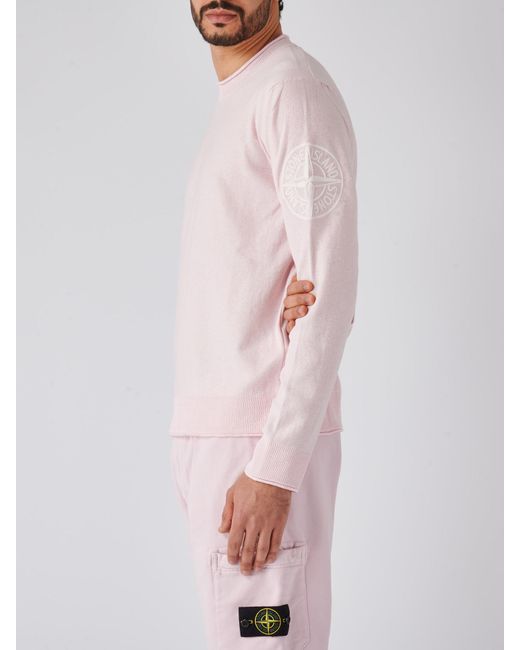Stone Island Pink Maglia Sweater for men
