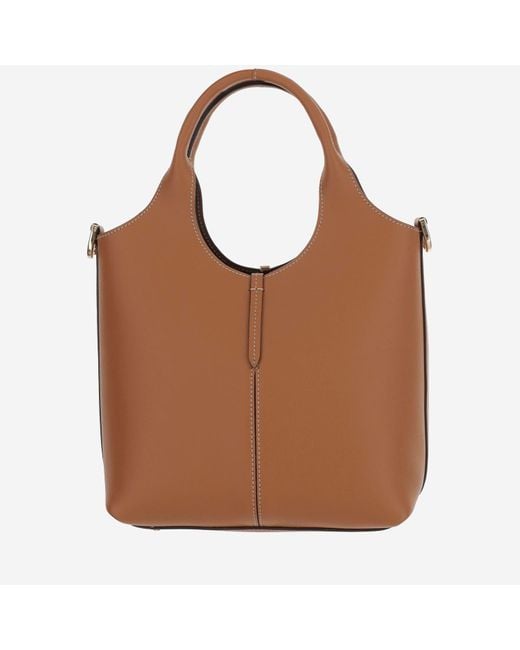 Tod's Brown Mini Leather Shopping Bag