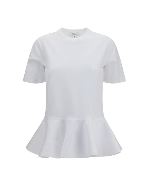 Alaïa White T-Shirt Cotton-Jersey Crinoline T-Shirts & Jerseys