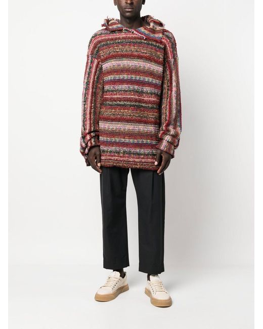 VITELLI Red Knitted Hoodie for men