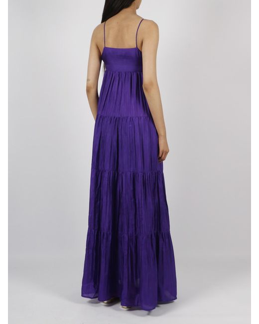THE ROSE IBIZA Purple Formentera Silk Long Dress