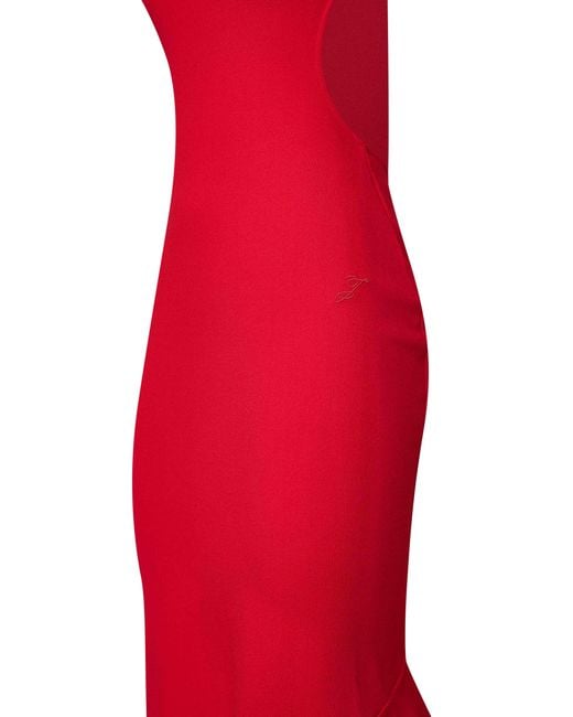 Jacquemus Red Compact Jersey The Palmier Midi Dress