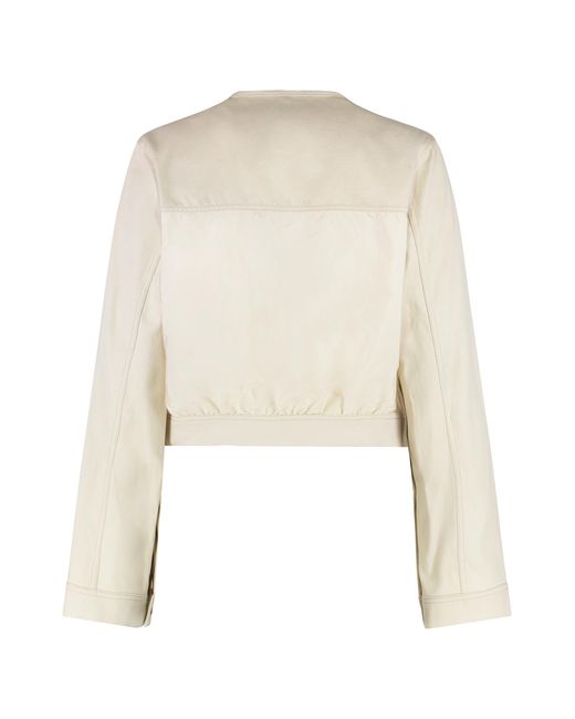 Moncler Natural Chatel Cotton-Linen Blend Jacket