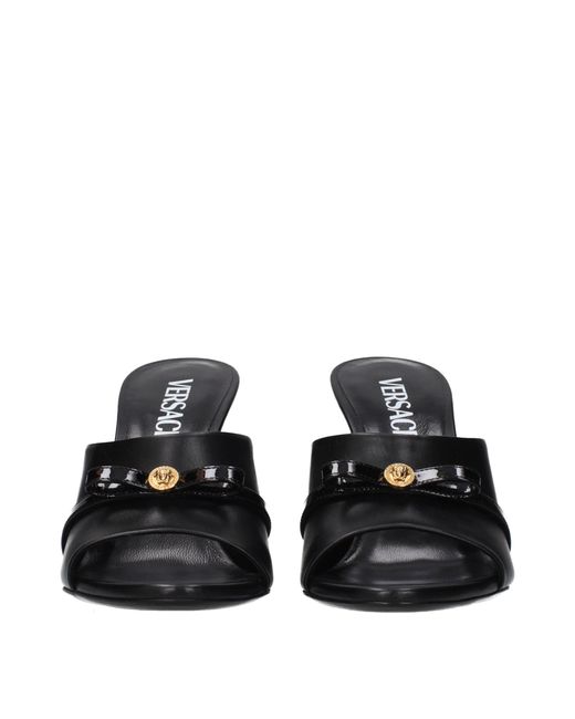 Versace Black Wedges Leather