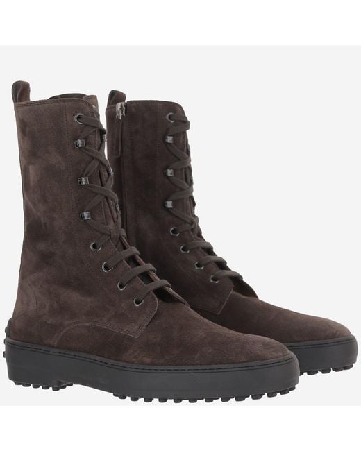 Tod's Brown Ankle Boots Suede