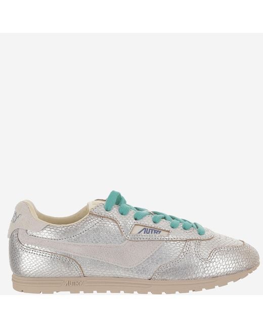 Autry Gray Sneakers Windspin Low Leather Trainers