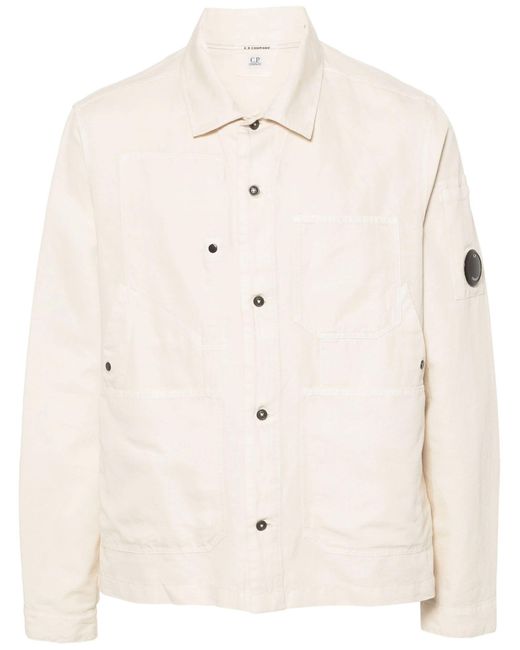 C P Company Natural Lens-detail Long-sleeve Shirt for men