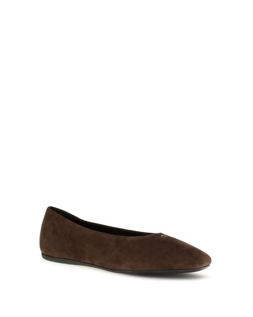 Prada White Suede Leather Ballerinas