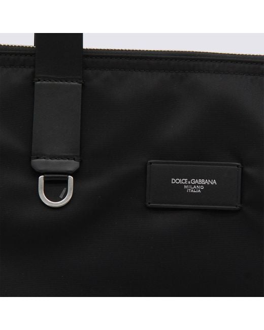 Dolce & Gabbana Black Tote Bag Crocodile Print for men