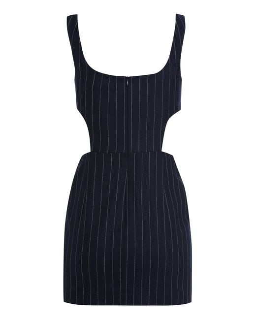 Zeynep Arcay Blue Wool Mini Dress With V-Neckline
