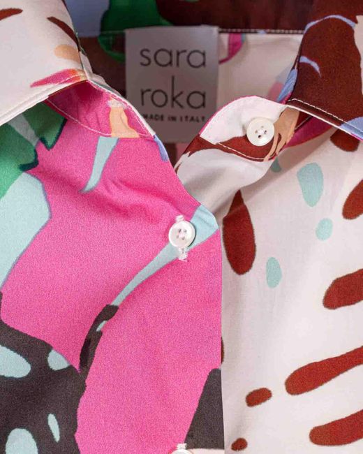 Sara Roka White Maxi Button-down Shirt
