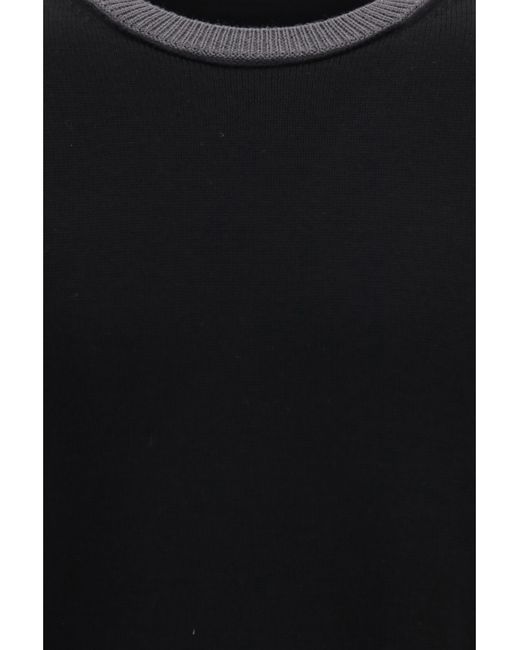 MM6 by Maison Margiela Black Wool Crew-Neck Sweater Merino Ovis Aries for men