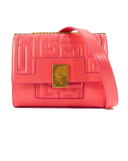 Balmain Leather Pink Quilted Lambskin 1945 Bag Lyst