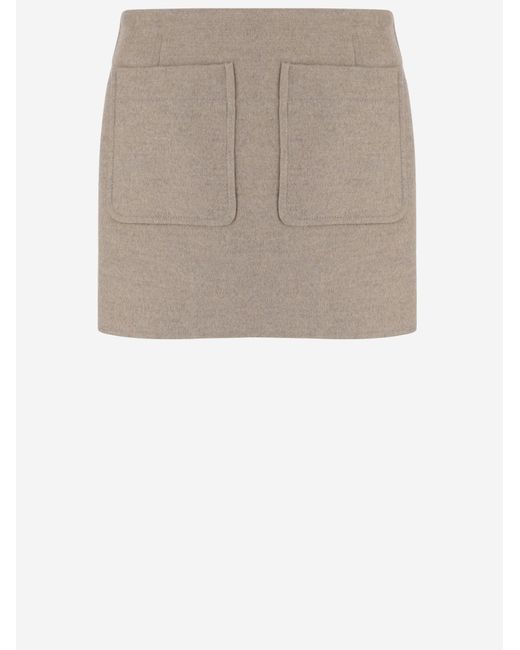 Bottega Veneta White Wool And Cashmere Miniskirt Skirt