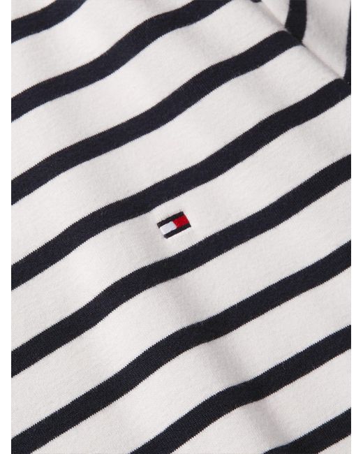 Tommy Hilfiger White Striped T-Shirt With Mini Logo