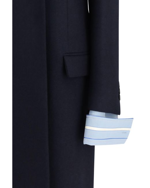 Prada Blue Double Wool Coat
