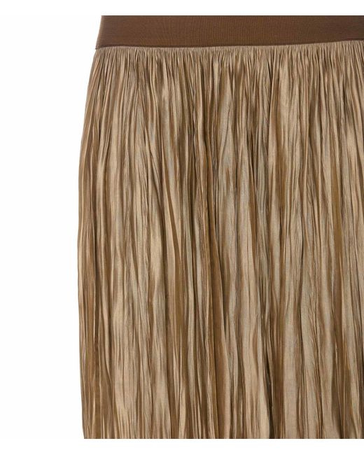 Roberto Collina Natural Reversible Pleated Long Skirt