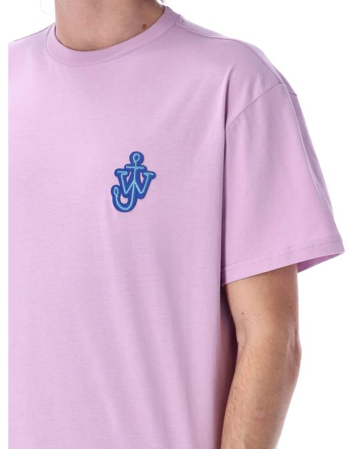 J.W. Anderson Purple Anchor Patch T-Shirt for men