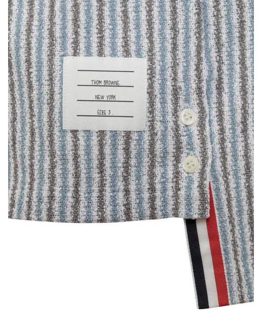 Thom Browne Gray Rwb Striped Shirt for men