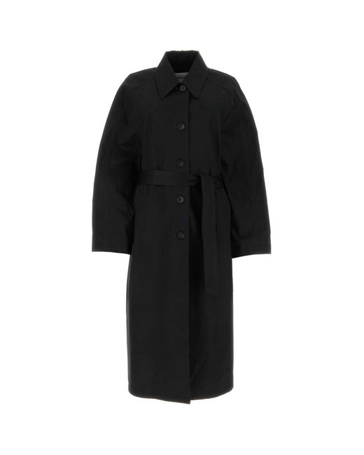 Low Classic Black Cotton Trench Coat