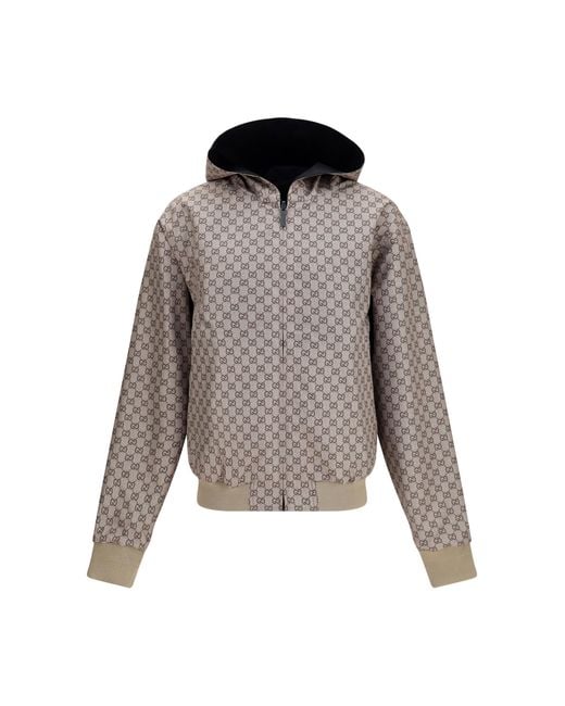 Gucci Blue Reversible Zip Jacket Cotton Polyester for men