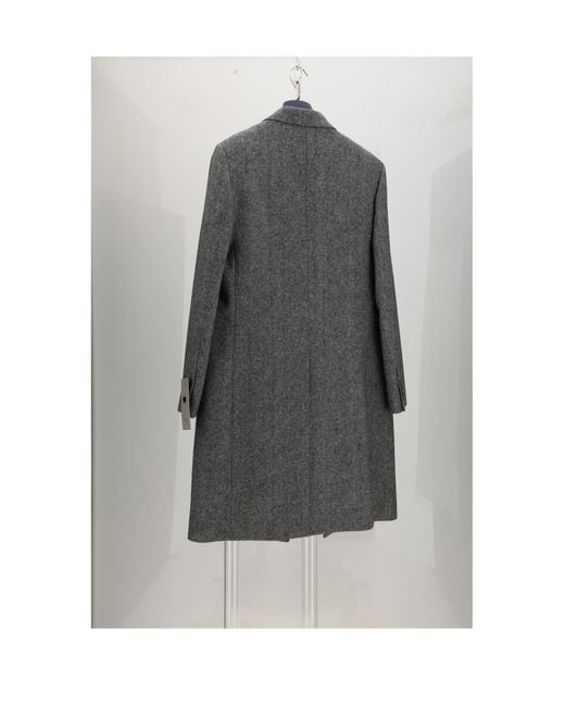 Dior Gray Coat Wool Fleece for men