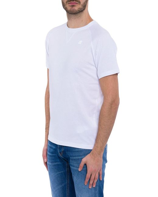 K-Way White Short-Sleeved Crewneck T-Shirt for men