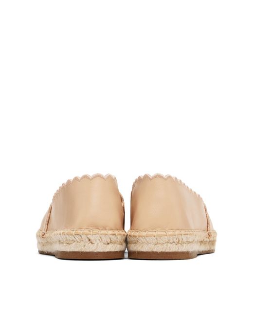 Chloé Natural Pary Scalloped Espadrilles Shoes Flats