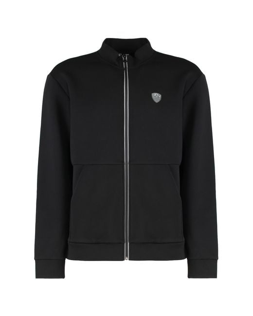 EA7 Black Two-Piece Tracksuit Polyester Tops for men