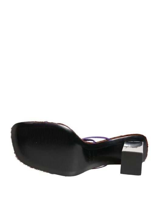 Dolce & Gabbana Black Block Heels Slip On Sandals Shoes Leather